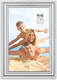 Langdon House - Silver 4x6 Photo Frame - Contemporary Frame - Wall Mounted or Table Top - Prosperity Collection