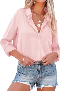NONSAR Women's Elegant Long Sleeve High Collar Office Casual Blouse
