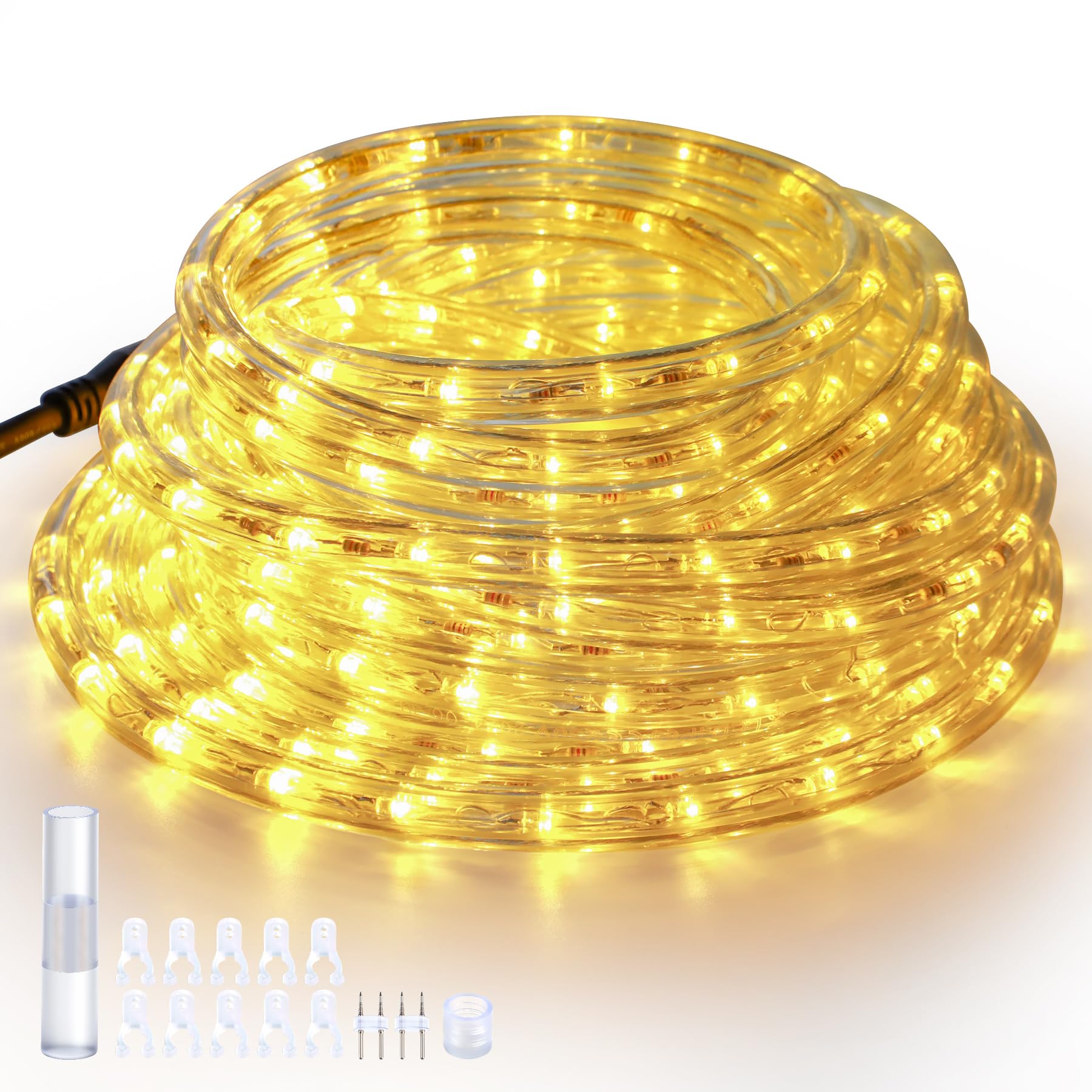 Forever Speed 14M LED Rope Lights Outdoor Warm White, 504LEDs Waterproof Rope Li
