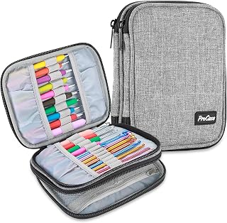 ProCase Crochet Hook Case (up to 6.5 Inches), Travel Organizer Zipper Bag for Various Crochet Hooks, Circular Knitting Needles and Other Accessories (NO Accessories Included)