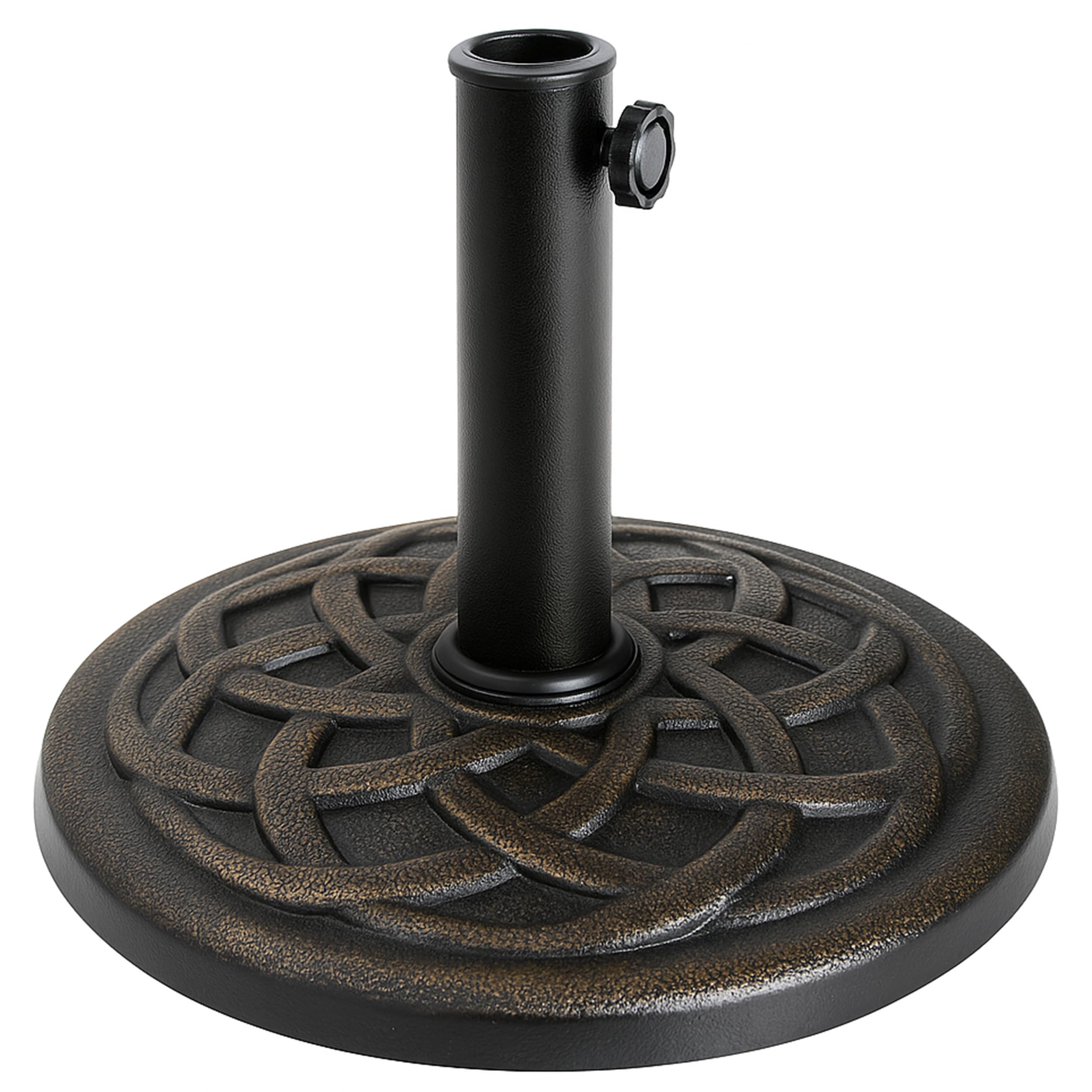 Backyard Expressions Round Heavy Duty Patio Umbrella Base – Weather Resistant Ca