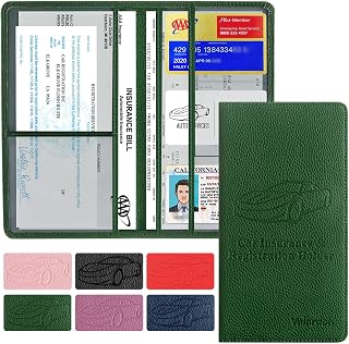Valardoh Premium Car Registration and Insurance Card Holder, Car Document Holder for Cards, Driver License &amp; other Essential Documents (Pink)