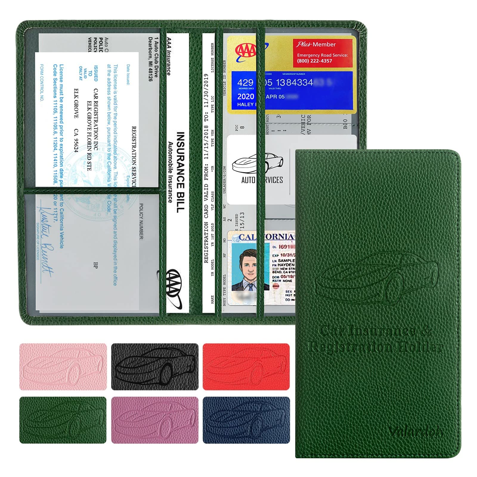 Valardoh Premium Car Registration and Insurance Card Holder, Car Document Holder