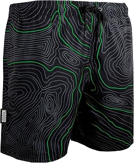 GUGGEN Mountain Badehose für Herren Schnelltrocknende Badeshorts Style-4 Beachshorts Boardshorts Schwimmhose Männer kariert Grau Blau
