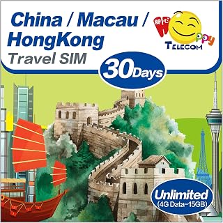 Free Test 150MB 1Day in Canada | Happy China, Hong Kong, Macau 30Days Unlimited Data Sim Card | 15GB of 5G High-Speed Data Then 128kbps | Support Google, Whatsapp, Facebook, IG and More