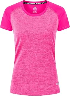 MoFiz Maglietta sportiva da donna a maniche corte UPF 50+, protezione solare, ad asciugatura rapida, per corsa, allenamento, atletica