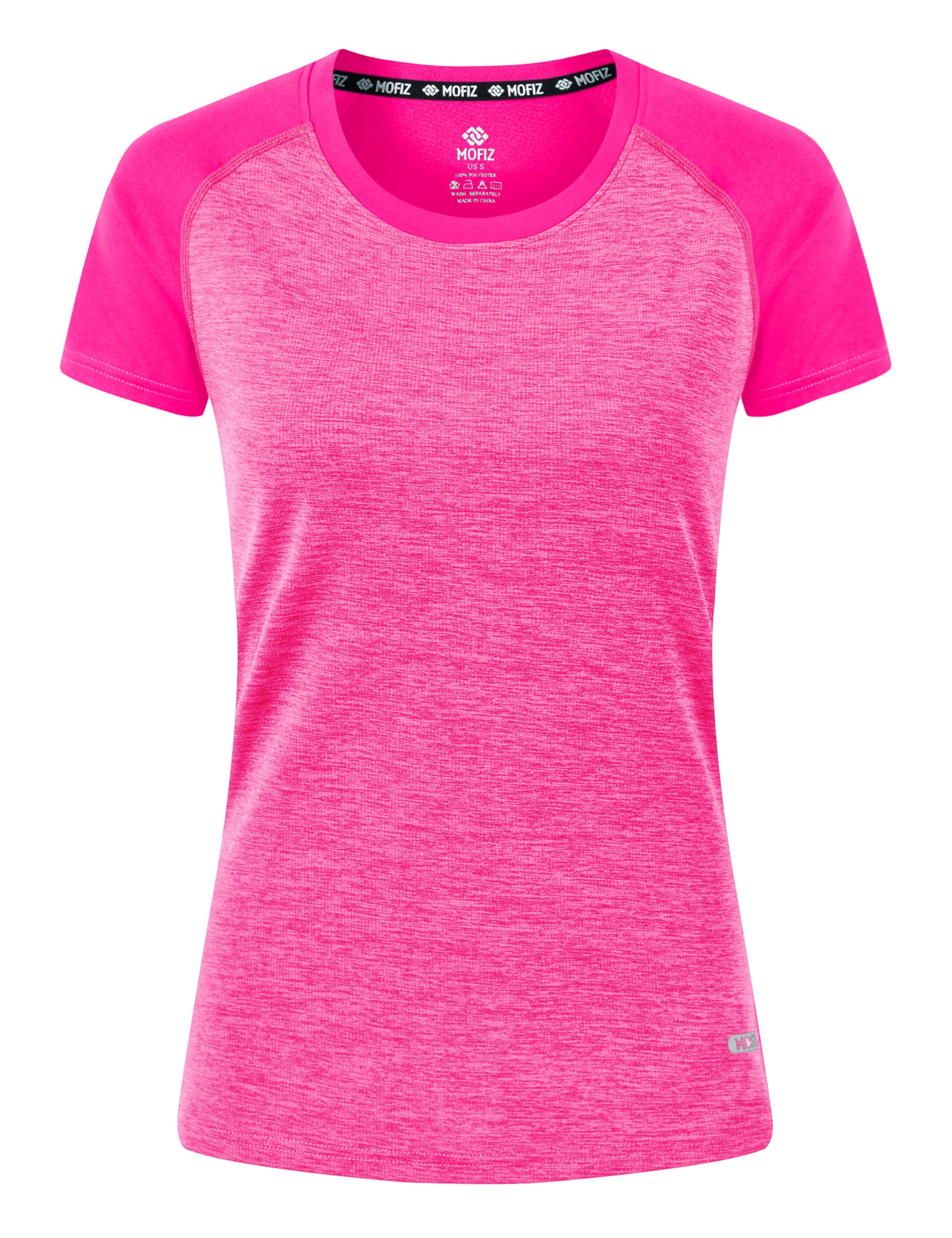 MoFiz Maglietta sportiva da donna a maniche corte UPF 50+, protezione solare, ad
