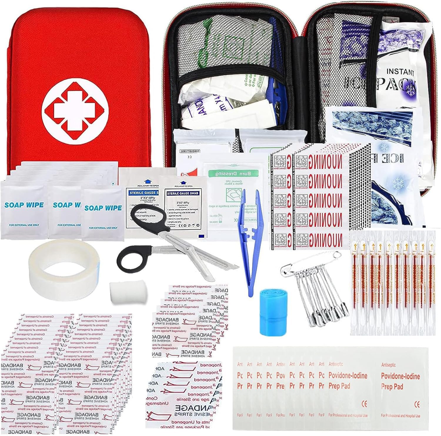 First Aid Kit 277PCS Car Home Camping Essentials Red Emergency Kit YIDERBO | Sch