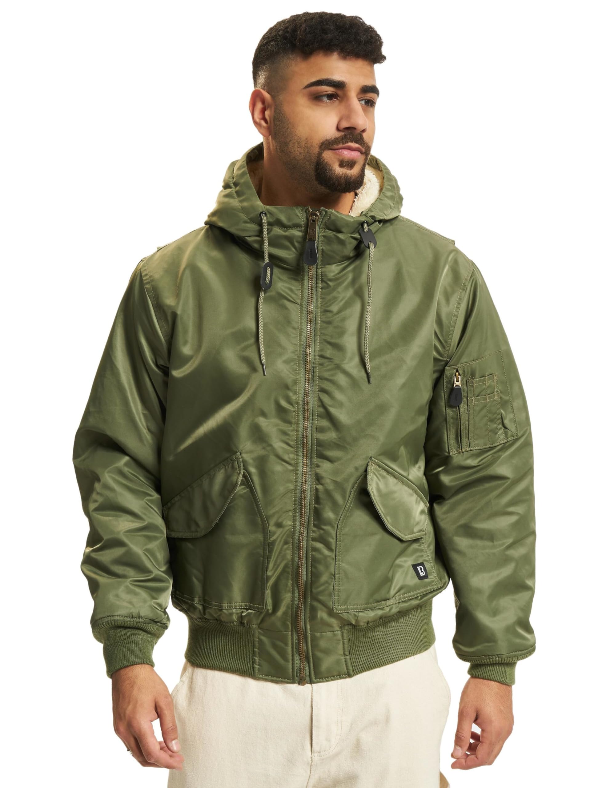 Brandit Men's CWU Hooded Jacket Olive