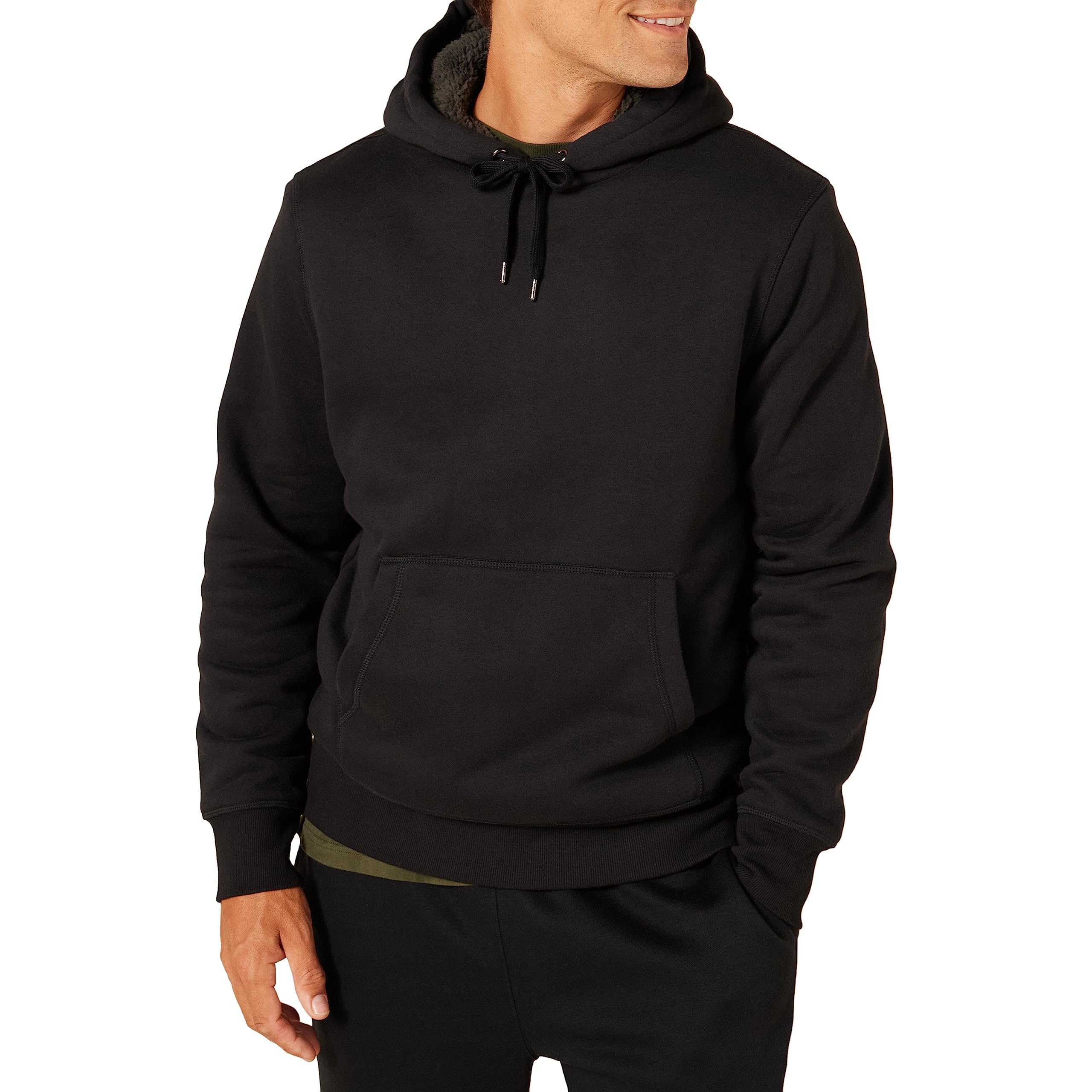 Amazon Essentials Men's Regular Fit Sherpa-Lined Pullover Hoodie