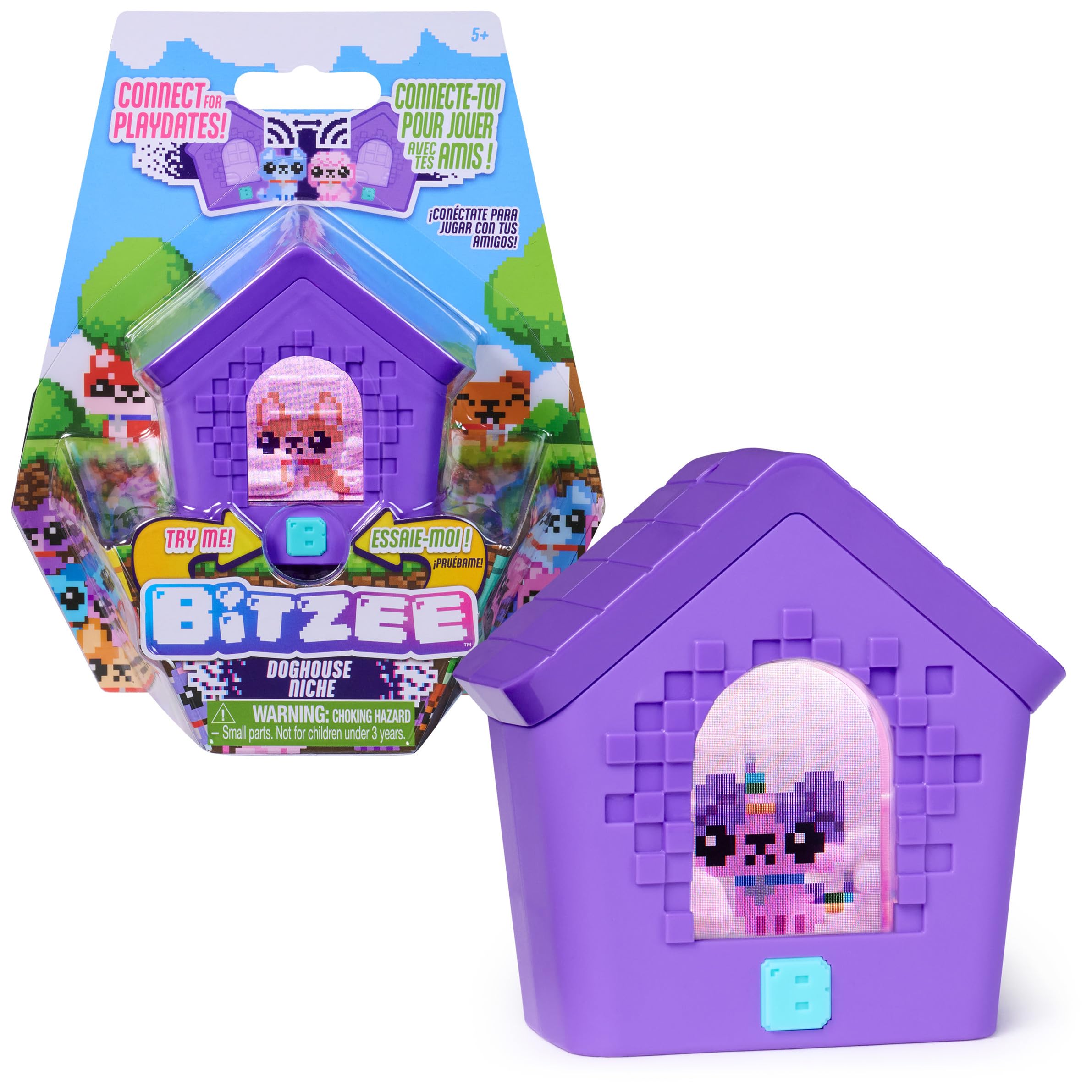 Bitzee, Doghouse Interactive Toy with 15 Puppies Inside, 3D Playroom, Reacts to 
