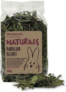 Rosewood Naturals Dandelion Delight, Small Animal Treat for Rabbits, Guinea Pigs, Chinchillas and Degus, 100g