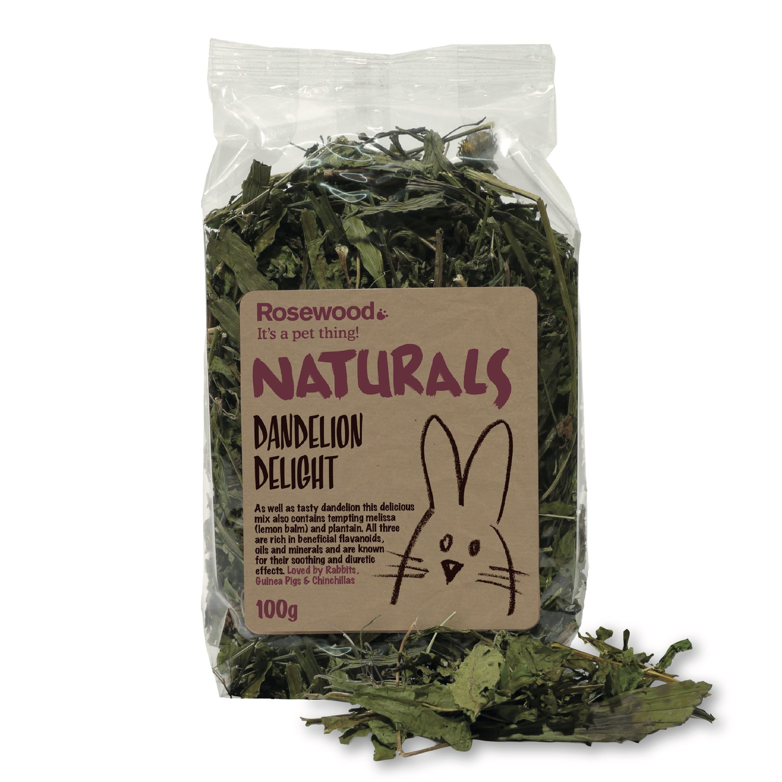 Rosewood Naturals Dandelion Delight, Small Animal Treat for Rabbits, Guinea Pigs