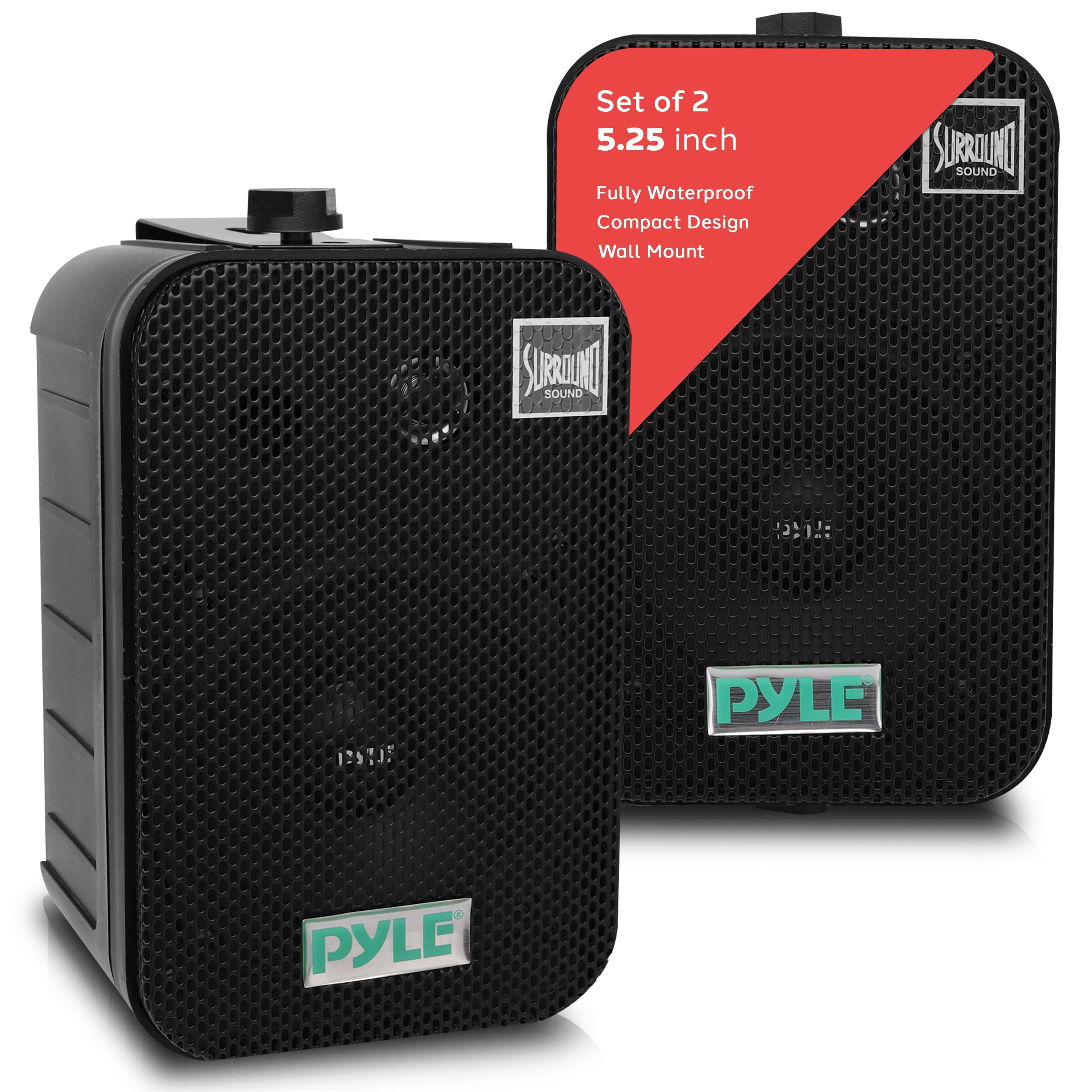 Pyle Home Dual Waterproof Outdoor Speaker System - 5.25 Inch Pair of Weatherproo