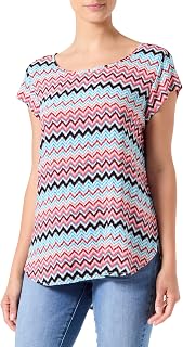 ONLY Onlnova Life Screw S/S Top AOP, Pink, 42