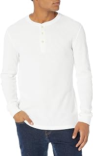 Amazon Essentials Men's Long Sleeve Waffle Henley Shirt
