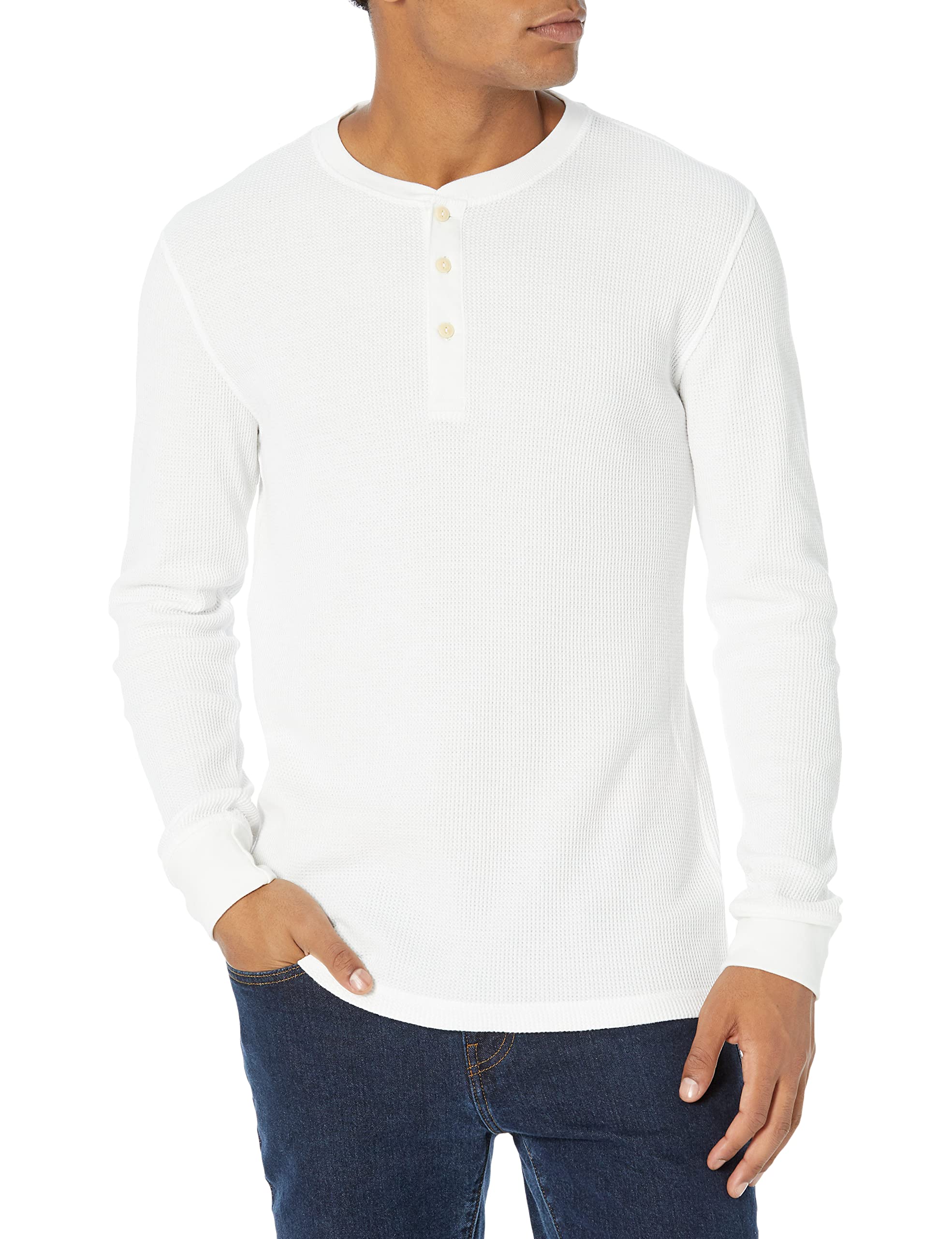Amazon Essentials Men's Long Sleeve Waffle Henley Shirt