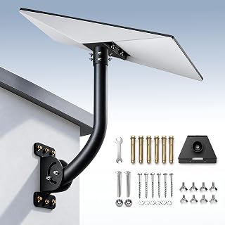 Starlink Mount for Standard 4/4X/Gen 3, Heavy Duty 360° Adjustable Starlink Roof Mount, Windproof Starlink Wall Mount with Adapter, All-in-One Starlink Mounting Kit Compatible with V3/V4 Standard Dish