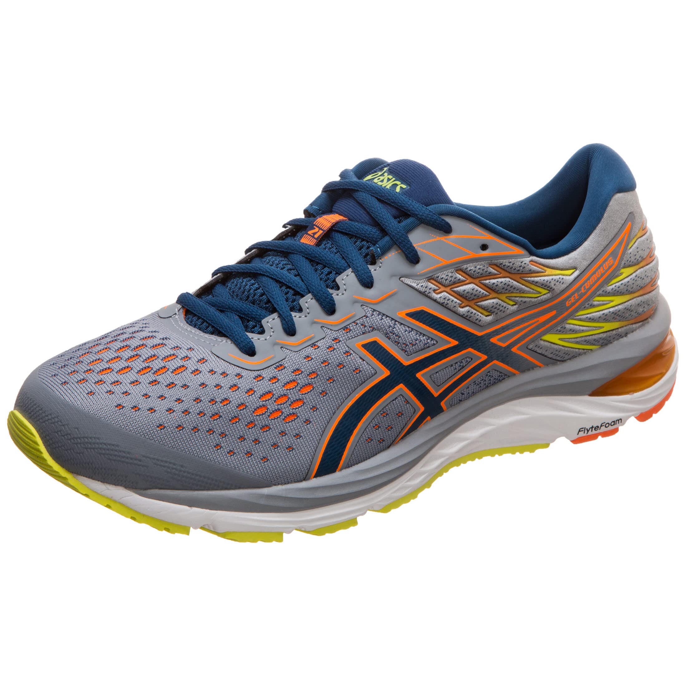 ASICS Gel-Cumulus 21 1011A715020 Running Shoes, Grey Sheet Rock Mako Blue 020, 4