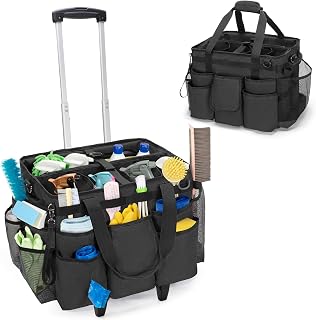 LoDrid Rolling Cleaning Bag with Detachable Trolley, Black (Patent Design)