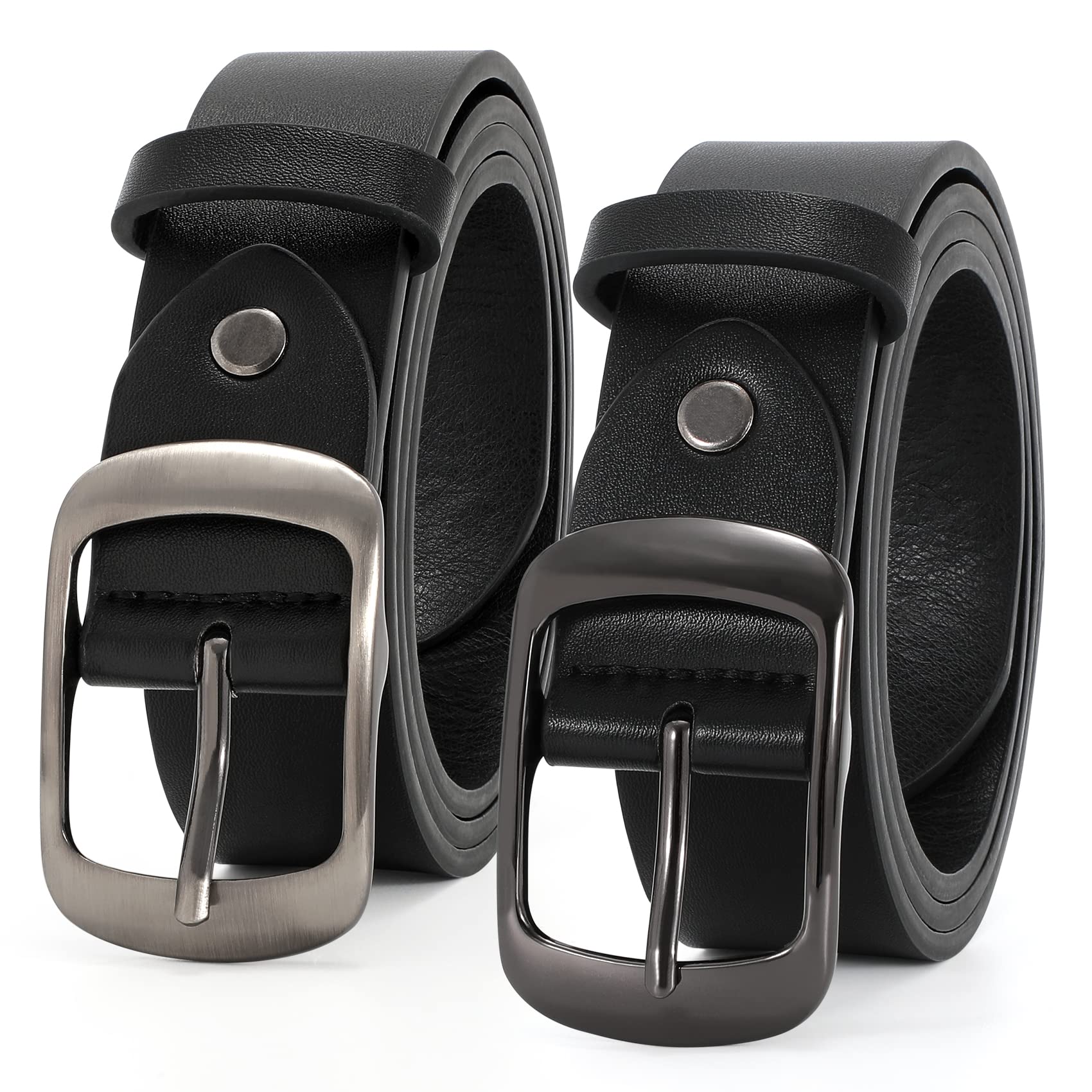 JASGOOD Women's Leather Belts for Jeans Dresses Fashion Gold Buckle Ladies Waist
