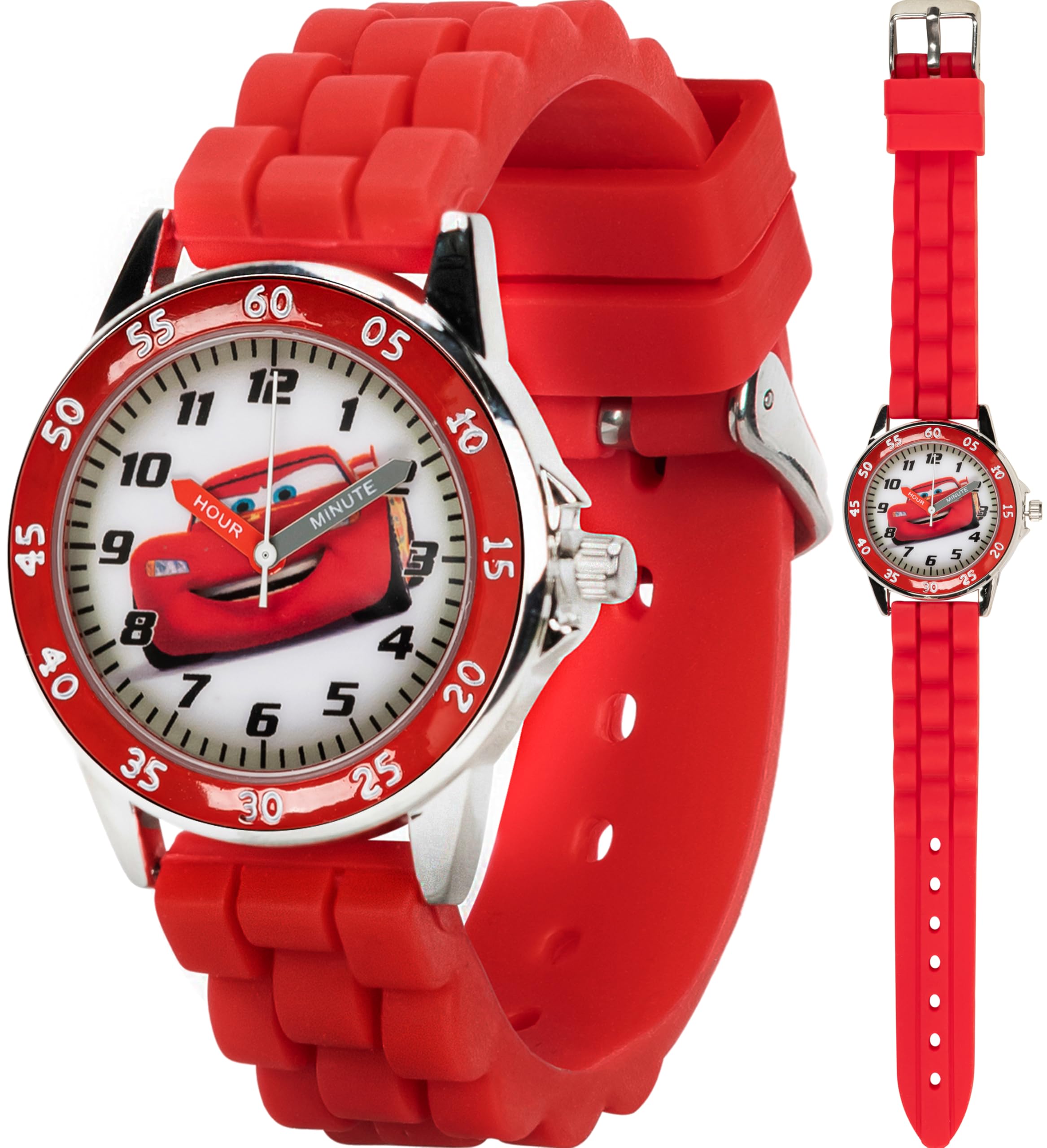Disney Pixar Cars Kids' Time-Teaching Watch – Lightning McQueen Design with Red 