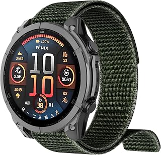 OVERSTEP Bracelet for Fenix 8 51 mm Watch Band 26 mm Hook and Loop Nylon Replacement Bracelet for Fenix 8 51 mm/Fenix 7X / Fenix 6X Pro/Fenix 5X /Fenix 5X Plus/Fenix 3/ Enduro/Tactix Delta