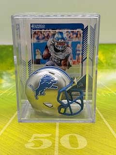 Detroit Lions NFL Helmet Shadowbox w/Jahmyr Gibbs card