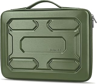 DOMISO 14 inch Laptop Sleeve with Handle Shockproof Computer Bag Waterproof EVA Protective Carrying Case for 14" ThinkPad E480/Yoga 920/13.5" Microsoft Surface Book/HP Pavilion 14 Stream 14, Green