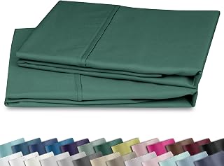 California Design Den Standard Queen Size Pillowcase Set - 400 Thread Count, 100% Cotton Sateen, Set of 2 Pillow Covers, Soft and Breathable - Hunter Green