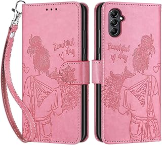 Cover for Samsung Galaxy A14 4G / A14 5G, Flip Case PU Leather Premium Wallet Case [Kickstand] [Card Slots] [Magnetic Closure] Phone Case with Samsung Galaxy A14 Cover, Pink