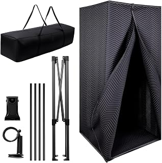 Portable Vocal Booth, Foldable Recording Booth with Travel Bag | 6-5/16 ft Height Foldable Vocal Booth, Home Soundproof Recording Studio, for Voiceovers, Podcasts, Music