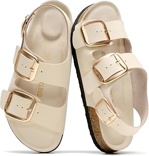 Project Cloud 2025 Women Summer Sandals Genuine Leather Memory Foam Slingback Women Sandals Comfortable Non-Slip Beach Shoes with Large Buckle Garda Style