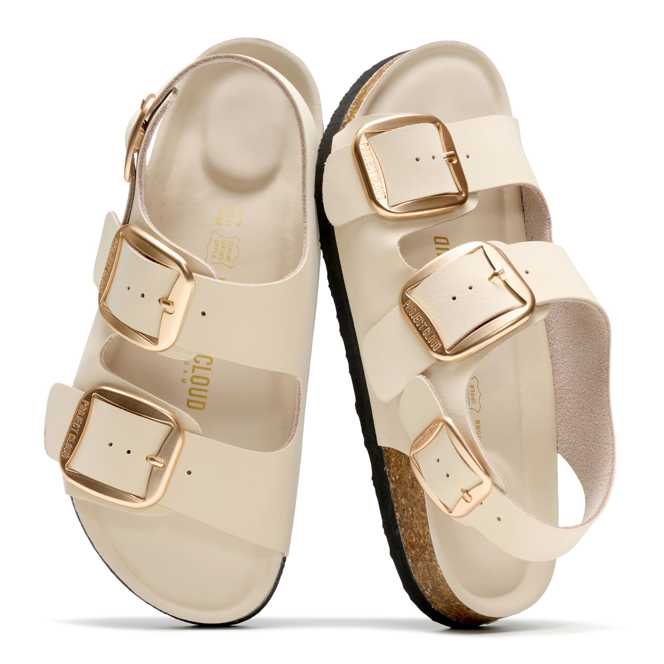 Project Cloud 2025 Women Summer Sandals Genuine Leather Memory Foam Slingback Wo