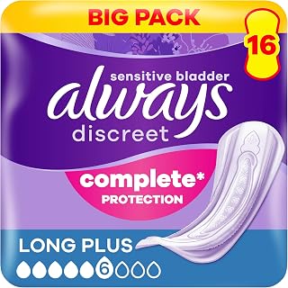 Always Discreet Incontinence Pads Long Plus 16 Count