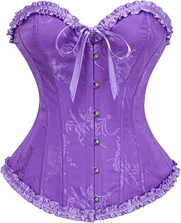 SZIVYSHI Danna Underbust Corset Waist Trainer Corsage Bustier Body Shaper Shaping Reinforced with Ribs, White Jacquard