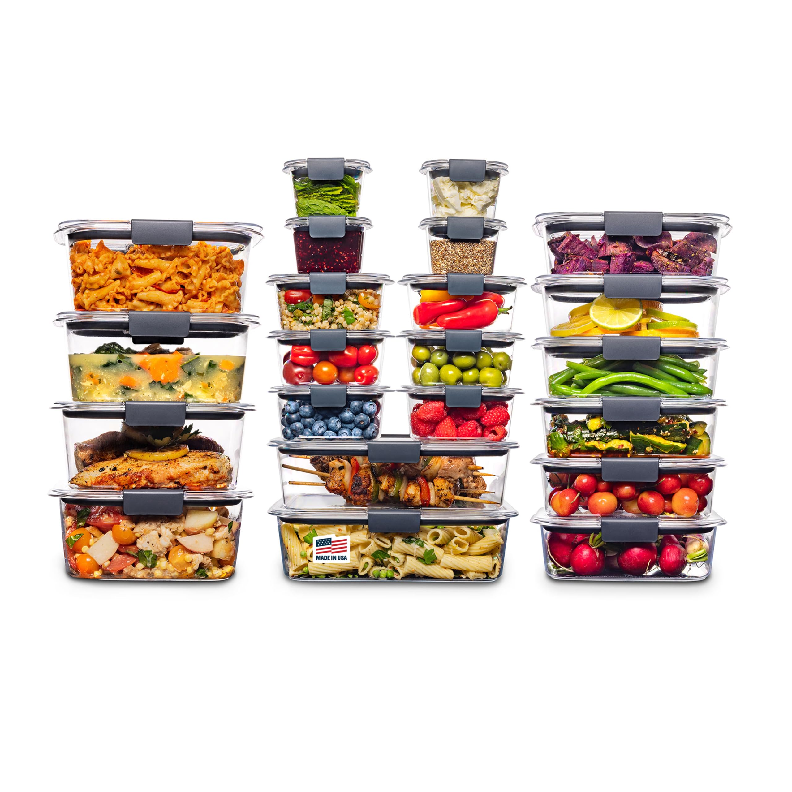 Rubbermaid Brilliance BPA Free 44-Piece Food Storage Containers Set Airtight Lea