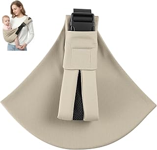Baby Sling Carrier, Ergonomic Toddler Sling with 3D Breathable Mesh &amp; Padded Shoulder Strap, Deep Wide Seat with Lumbar Support, Adjustable Fit for 6–48 Months, Holds Up to 44 lbs (Sage Green)