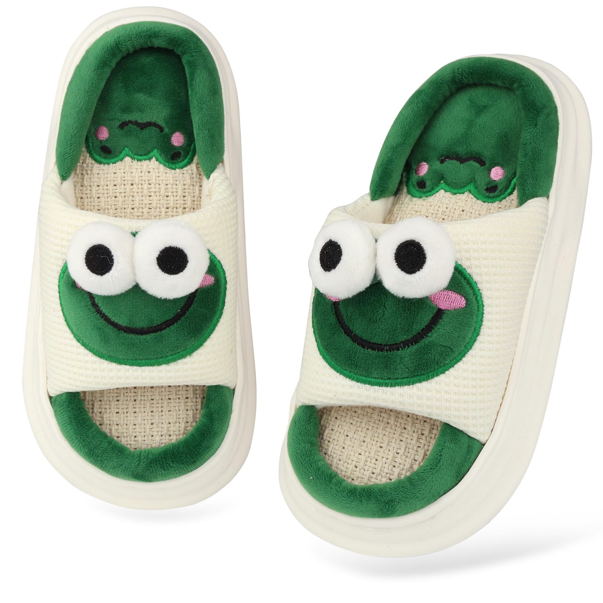 Memory Foam Slippers for Boys Girls Open Toe Slippers for Kids Comfortable Indoo