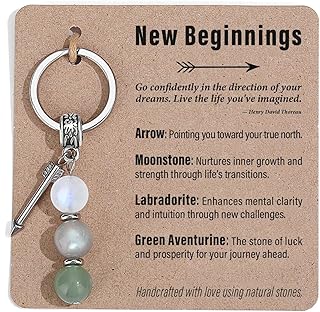 Quietsun Keychain Cute Women Gifts-New Beginnings/Birthday Gifts for Best Friends/Families/Coworkers