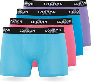 FM London Pack of 4/8 Men's Boxer Shorts with Elastic, Super Comfortable