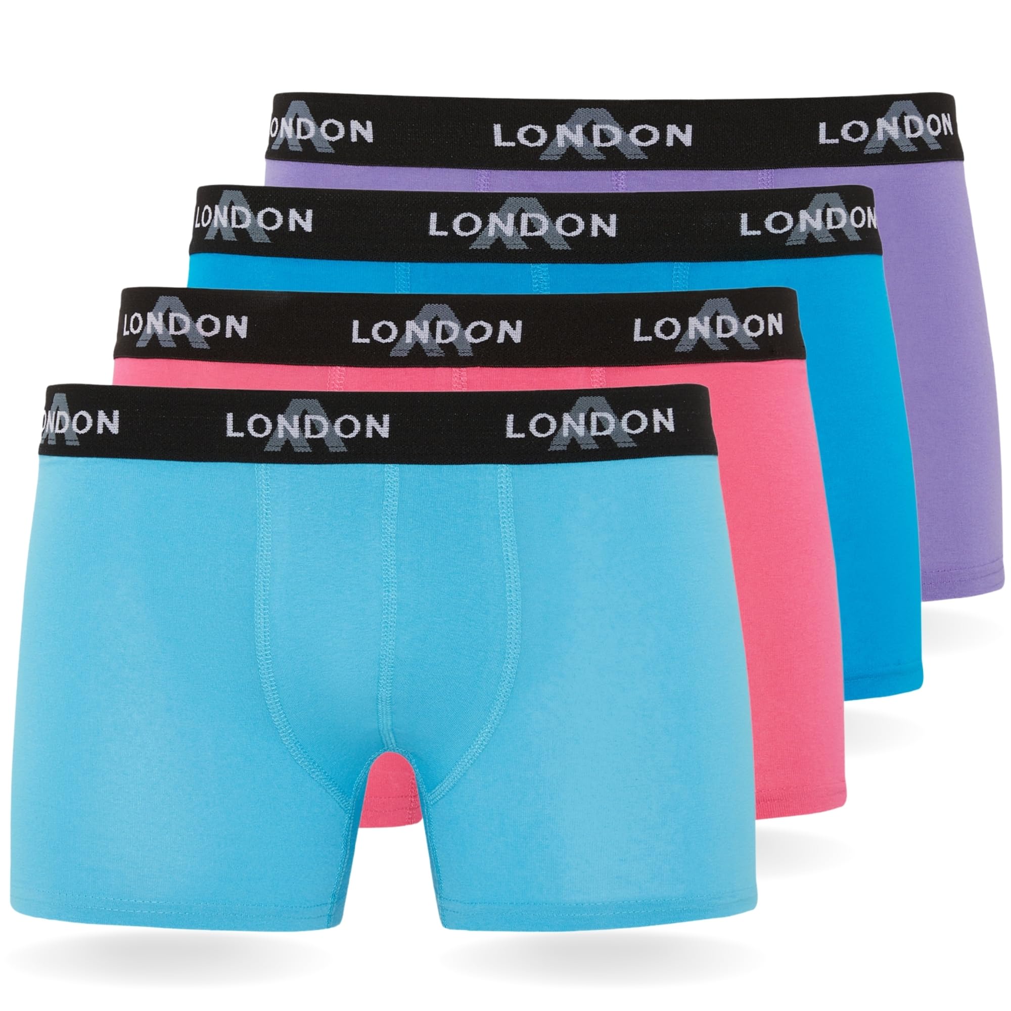 FM London Pack of 4/8 Men's Boxer Shorts with Elastic, Super Comfortable