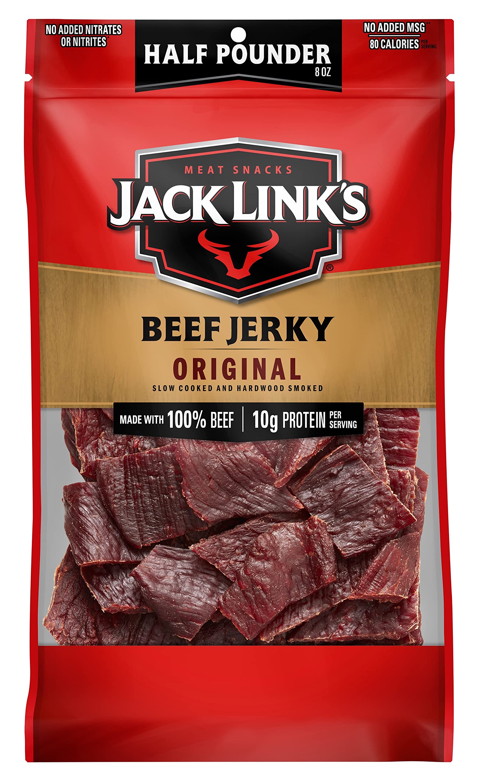 Jack Link's Beef Jerky Half Pounder - Original - 8 oz | Made with 100% Real Beef