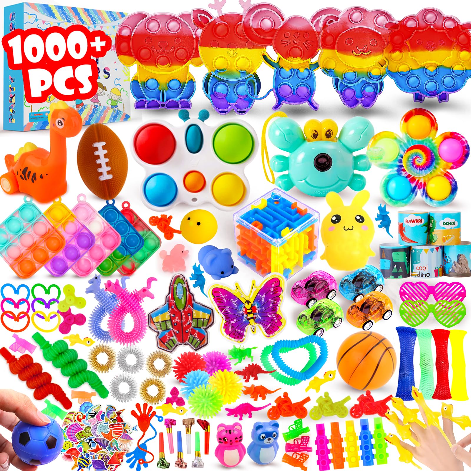 1000Pcs Bulk Party Favors for Kids, Fidget Toys Pack,Stocking Stuffers, Treasure