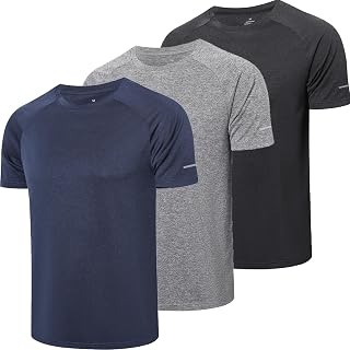 frueo Men's 1/3 Pack Workout Shirts Quick Dry Mesh Athletic T-Shirts