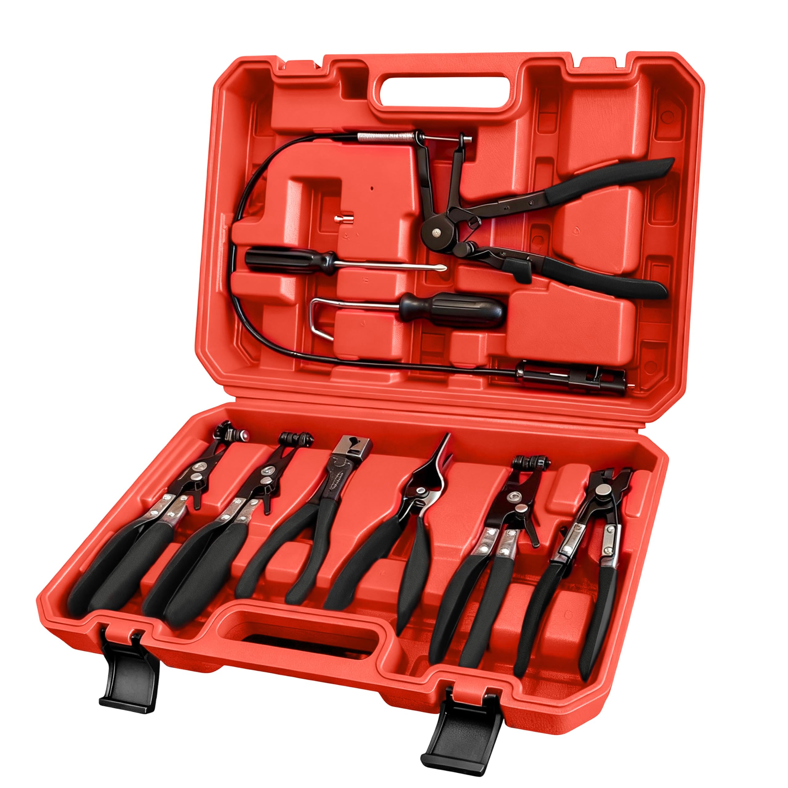 PARTWELL 9Pcs Hose Clamp Pliers Set for Coolant/Fuel/Oil/Water Hoses | Flexible 