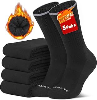CLOSEMATE 5 Pairs Warm Socks Men Women 6-8 9-11 12-13 Thermal Anti-Cold Winter Home Work Socks