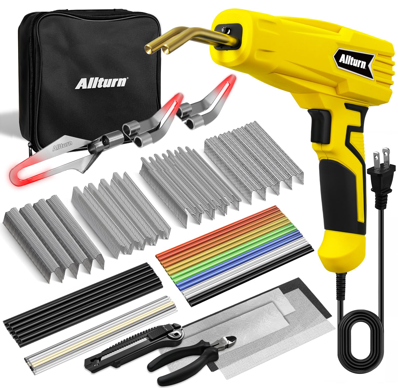 Allturn Plastic Welder 2 in 1 with the M8 Hot Cutting Tip(Yellow) | 38 PCS Weldi