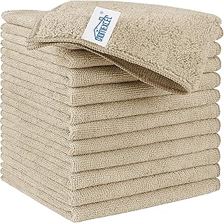 HOMEXCEL Brown Microfiber Cleaning Cloth, Microfiber Towels for Car, 12 PK