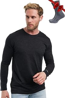 Maglia Termica Merino Lana Uomo Maniche Lunghe + Calzini